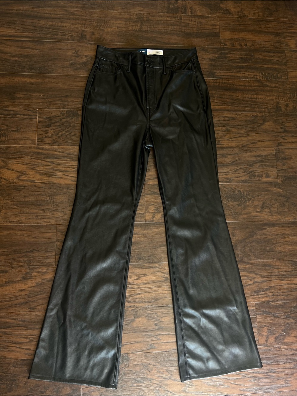 Old Navy Higher High-Rise Flare Faux Leather Pants